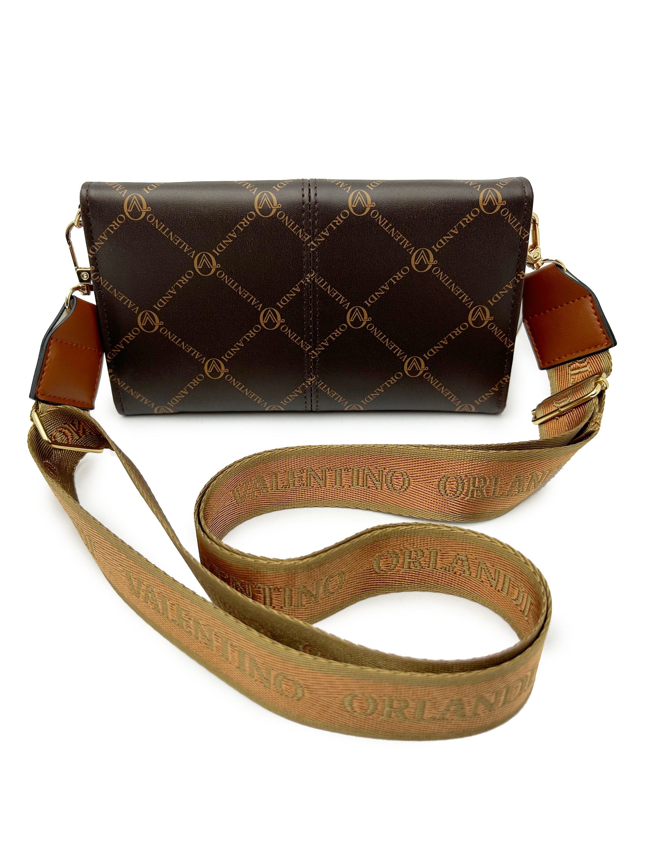 Large "V" Lock Status Printed Crossbody