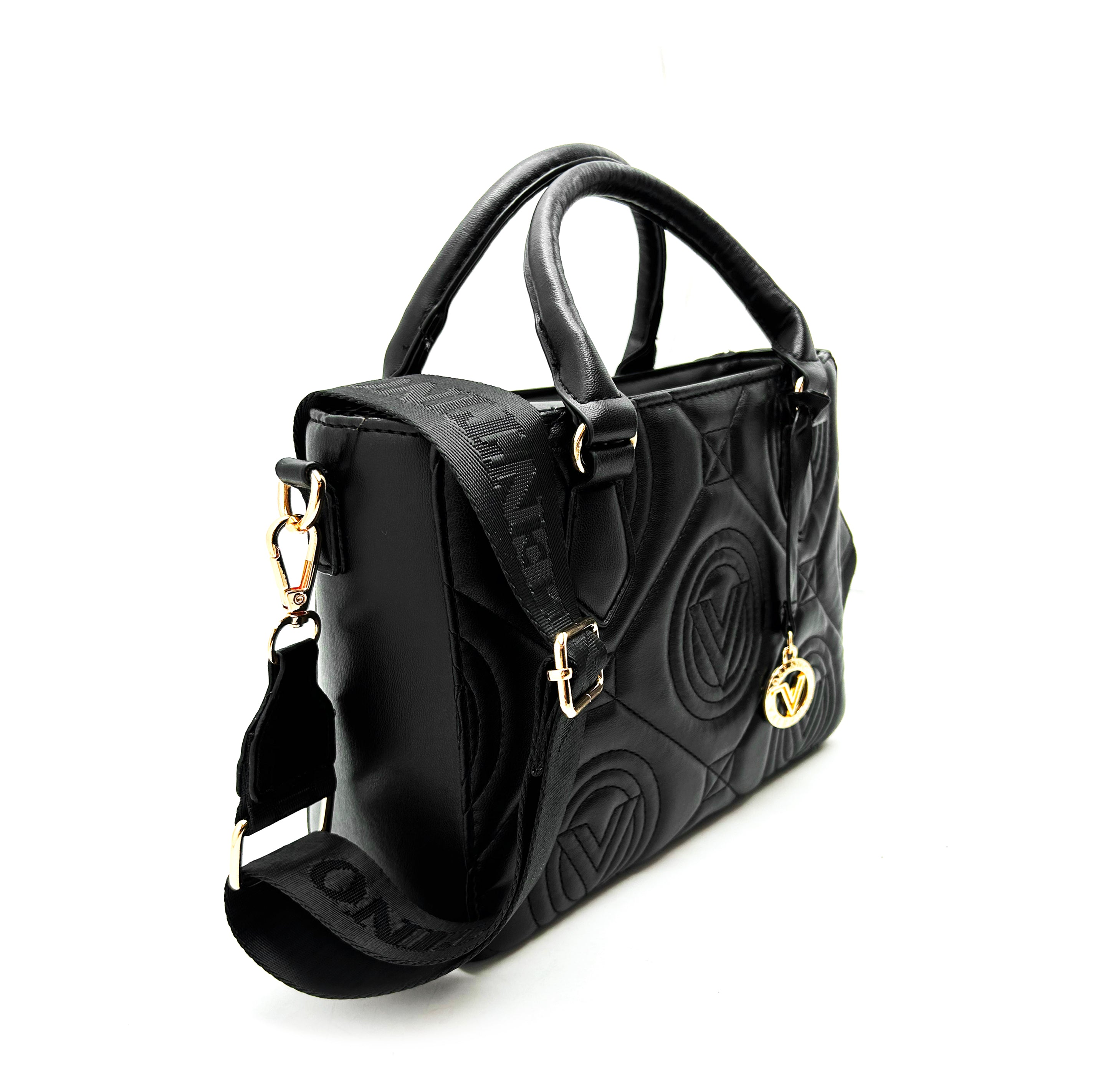 Large Valentino Orland Quilted Top Handle Bag with Crossbody