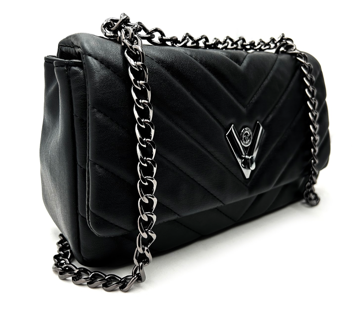 Valentino Orlandi Crossbody Bag w/ Silver Chain