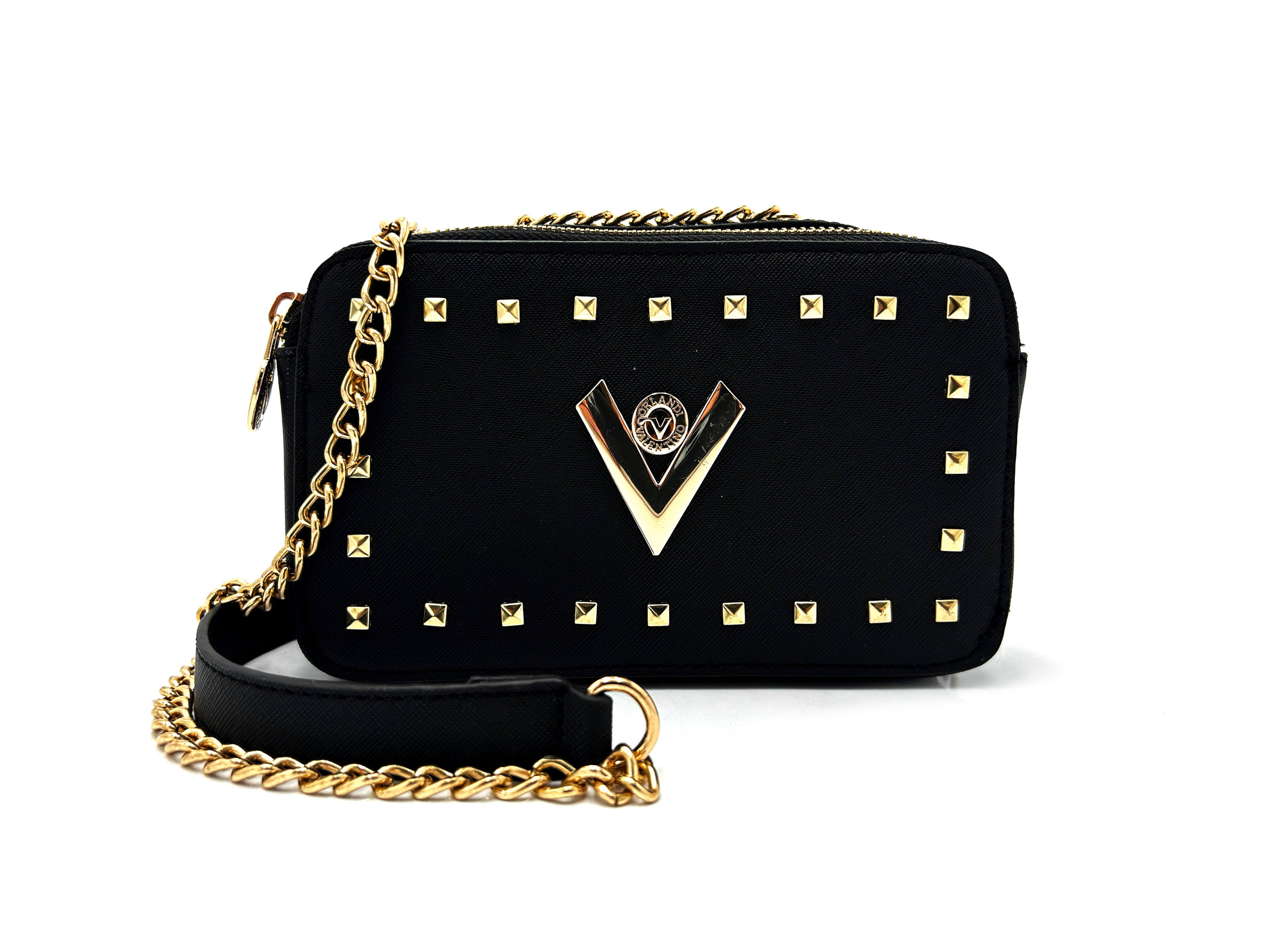 Valentino Orlandi Gold Metal Studded Crossbody