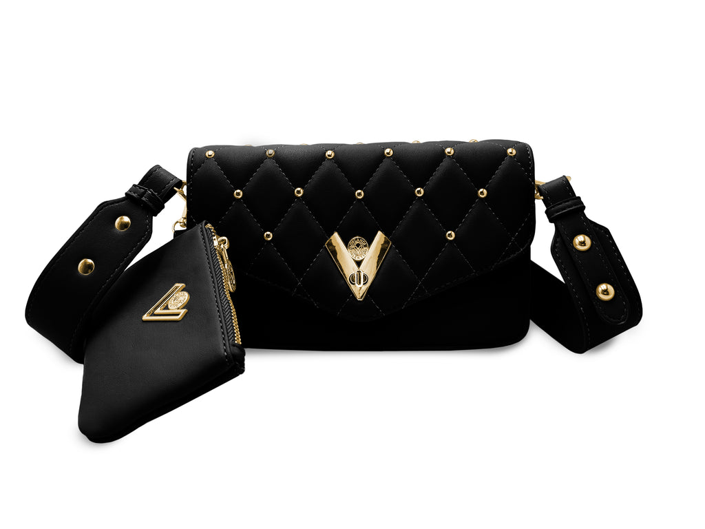 Valentino Orlandi Gold Metal Studded Crossbody
