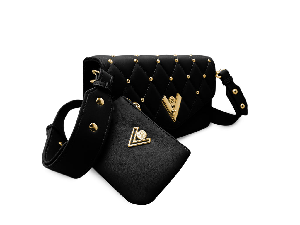 Valentino Orlandi Gold Metal Studded Crossbody