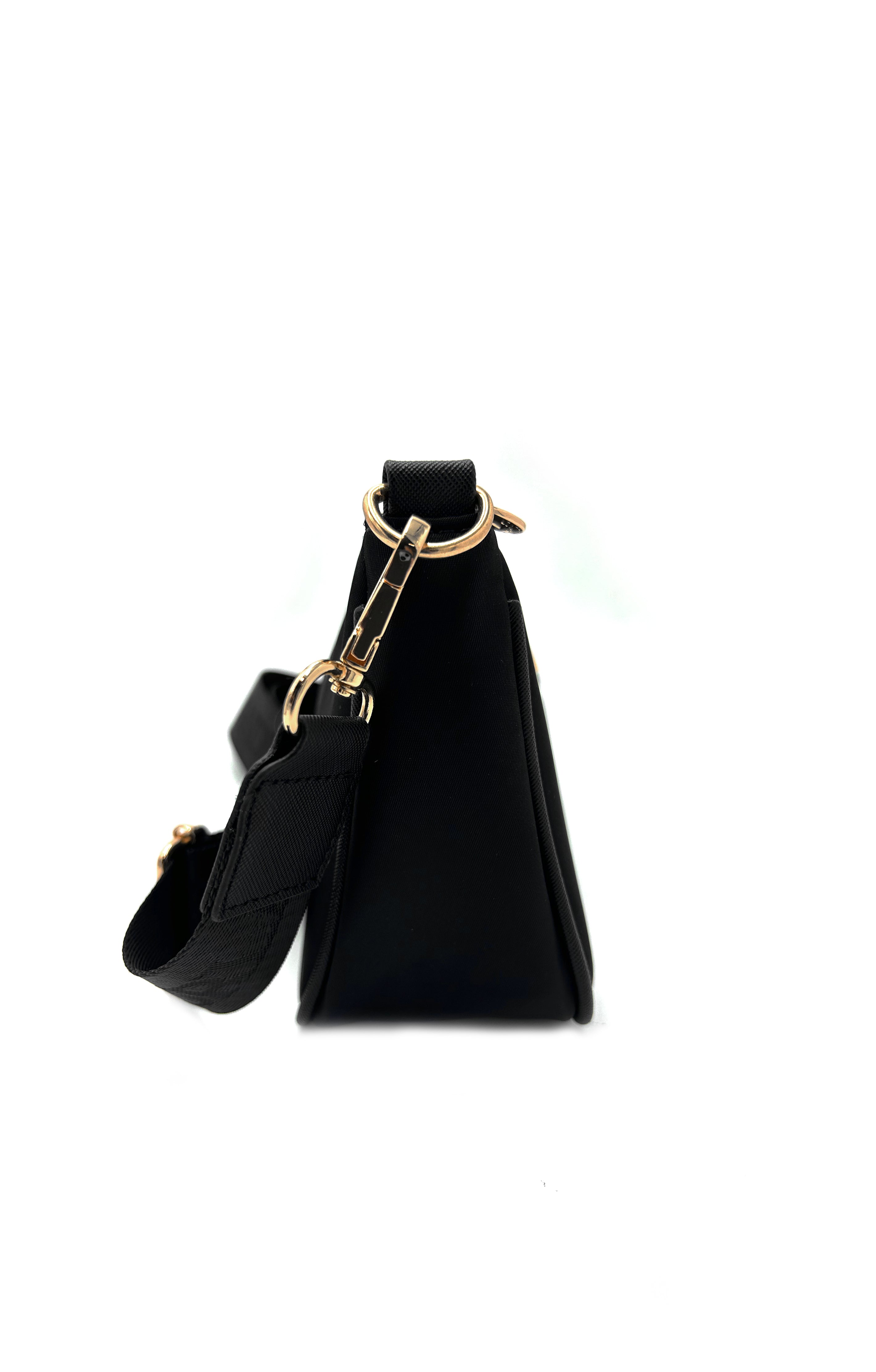 "V" Lock Crossbody Bag with Webstrap