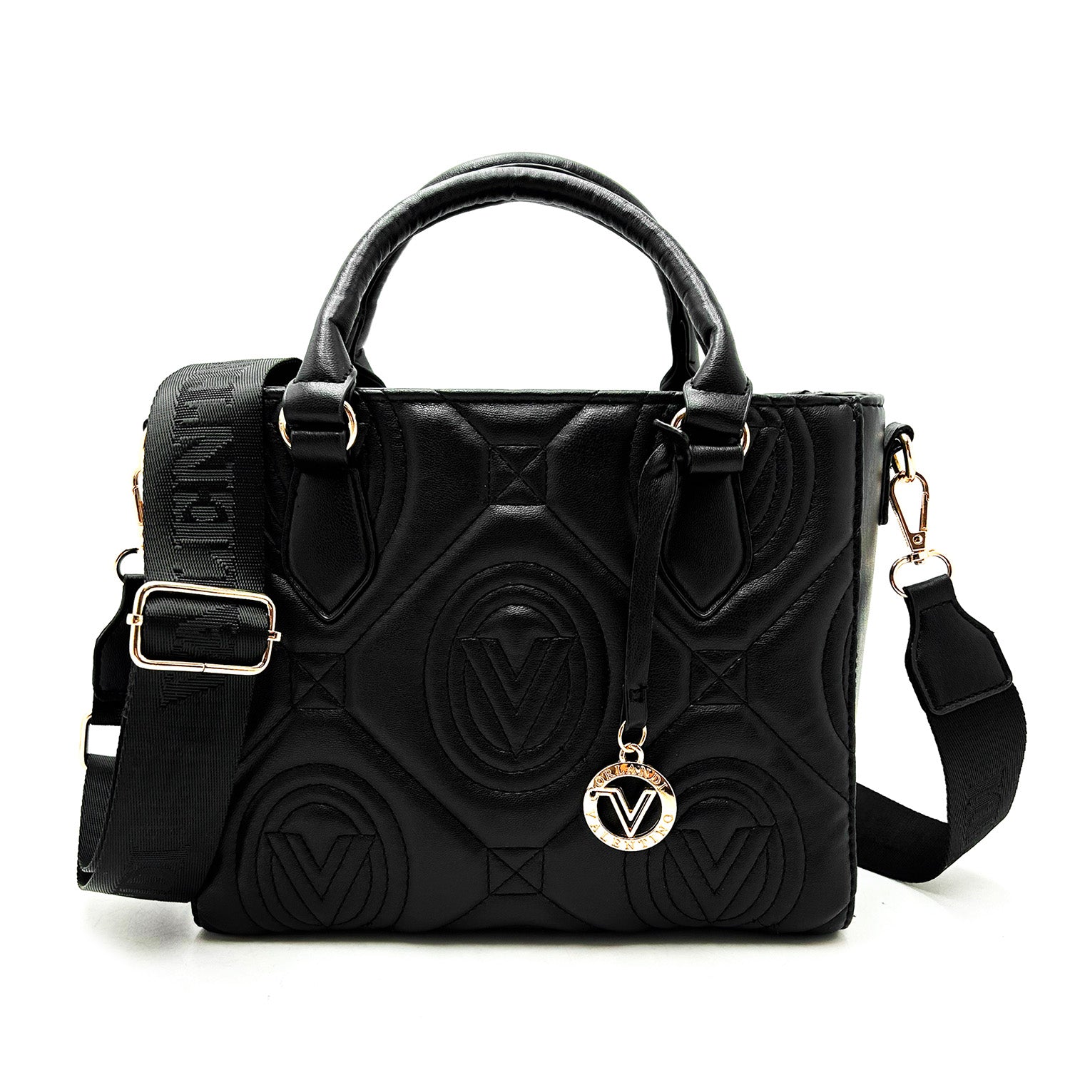 Large Valentino Orland Quilted Top Handle Bag with Crossbody